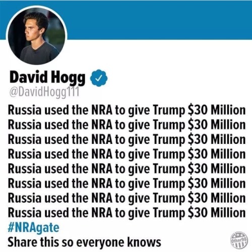 republicanidiots:  tirsynni:  “The F.B.I. and special counsel Robert Mueller are investigating meetings between N.R.A. officials and powerful Russian operatives, trying to determine if those contacts had anything to do with the gun group spending ฮ