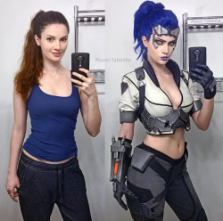 cosplaygonewild:  Talon Widowmaker Cosplay before and after by Alyson Tabbitha
