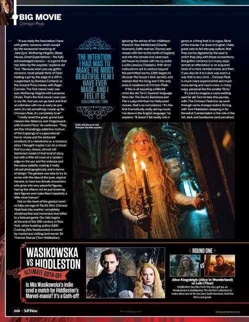 hiddleslokid:“Crimson Peak” article from Sci-Fi Now Magazine Issue 111: open HD images in new window