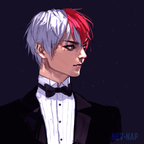 bev-nap: Todoroki in a tux, Dabi in a dazzling outfit…doodles from the stream  (╯°□&