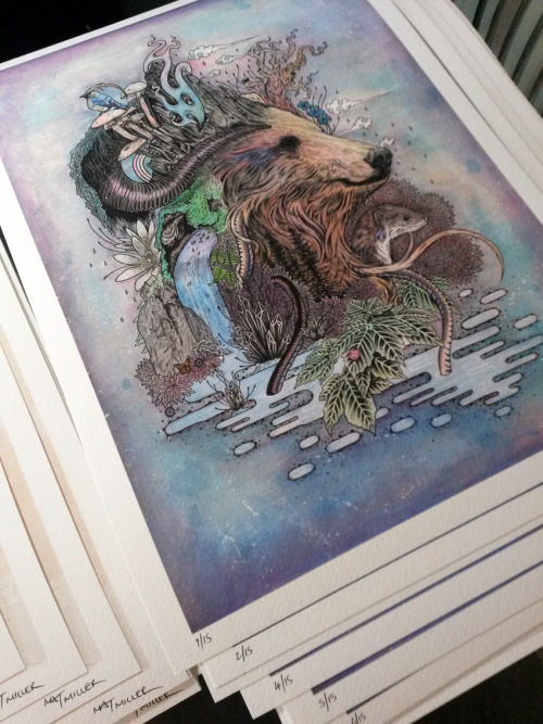 fer1972:  mat1t:  Ink work on ‘Regrowth’ and signing the subsequent prints.  All on their way to Archimedes Gallery.  A hell of an artist.