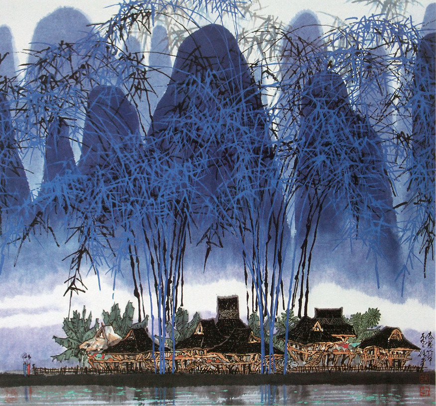  The Chinese landscape painter ZHANG BU was born in 1934. He started as a newspaper