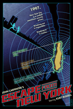 theshoutfactory:Beautiful ‘Escape From New York’ poster.