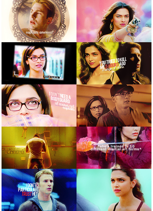 iheartcinema:part 2 of x for yaybasantihollywood meets bollywood: chris evans x deepika padukoneau: 