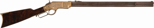 Engraved New Haven Arms Henry lever action rifle, United States, manufactured in 1864.from Rock Isla