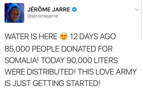 weavemama:  THIS IS SUCH GREAT NEWS  Somalia is going through a terrible famine right now and millions of Somalians are going each day without proper food and water. People are traveling by foot for MILES just to to find water…..Thankfully, vine star