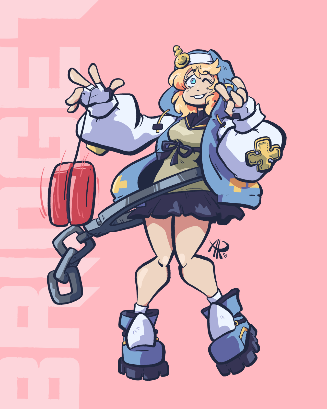 Bridget Guilty Gear Neolusy Fan Art Style by Neoninjaslash on