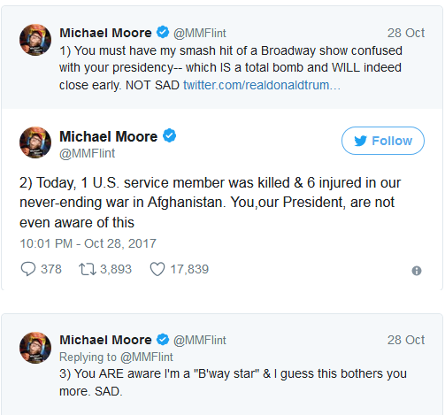 So, Twitler decided to take on Michael More, needless to say it didn’t end well.