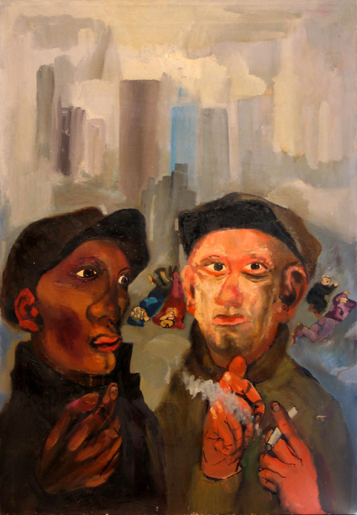 thunderstruck9:Philip Evergood (American, 1901-1973), Jobs Not Dimes, c.1930s-1946. Oil on canvas, 4