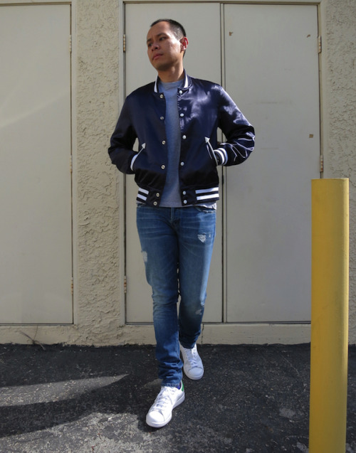 Spring is here!  This unfilled baseball jacket is a favorite piece of mine.  Great for the cool weat