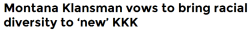 blackladyjeanvaljean:  the-goddamazon:  dynastylnoire:  thinksquad:  A member of Montana’s Ku Klux Klan said he’s recruiting for new faces to join — and not necessarily white ones. John Abarr of Great Falls said the Klan’s renounced its white