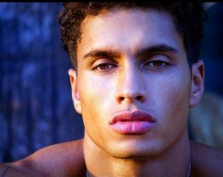 perfectmenonly:  dominicanblackboy:  A sexy gorgeous moment wit delicious lips, beautiful hard muscled body, and handsome face Adrian Conrad!