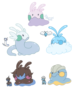 Did a few Goomy crossbreeds &lt;3 