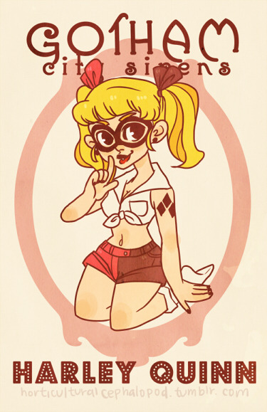 timetravelandrocketpoweredapes:  Gotham City Sirens Pin-up by horticulturalcephalopod: