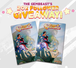 thegembeaststemple:  Hey, pals! This blog has hit over 20,000 followers! And to celebrate, I’m giving away two copies of the Steven Universe vol.1 trade paperback!Criteria:Reblog this post!You must have your ask open and be okay with sharing your mailing