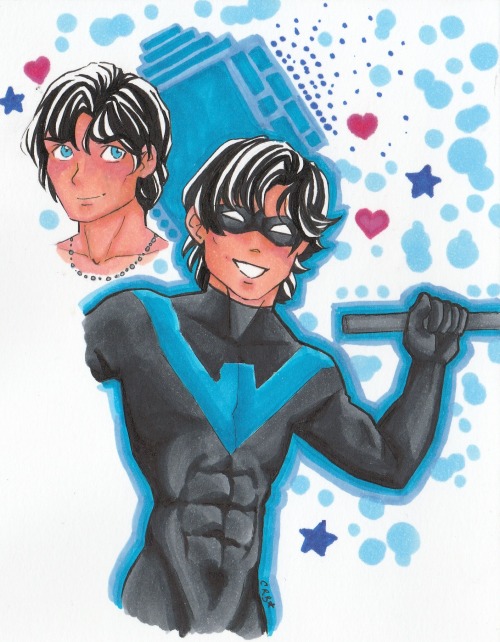 Been rediscovering my love for one of my oldest fictional crushes, Dick Grayson! (｡♡‿♡｡)