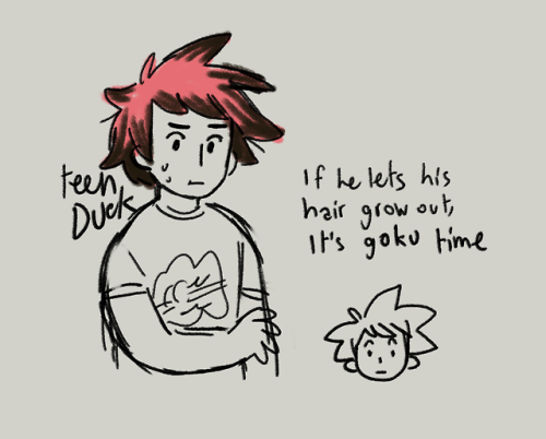 daftpatience: good hc: Duck has anime protag hair that he dyes a natural colour [a partially coloure