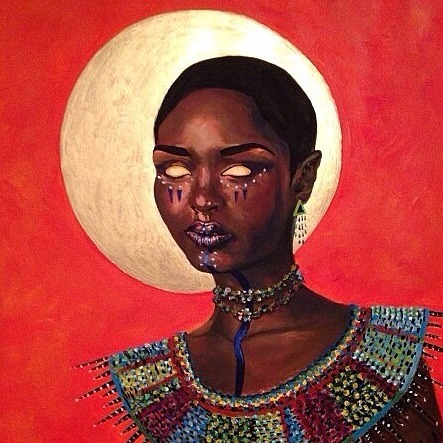 elysesummerhouse:  The High Priestess detail shot. 18&quot;x24&quot; acrylic