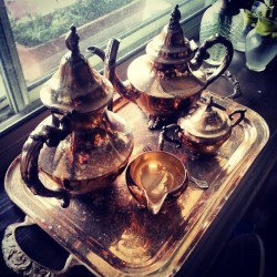 laurademerss:  Fancy some tea? #teapot #brass 