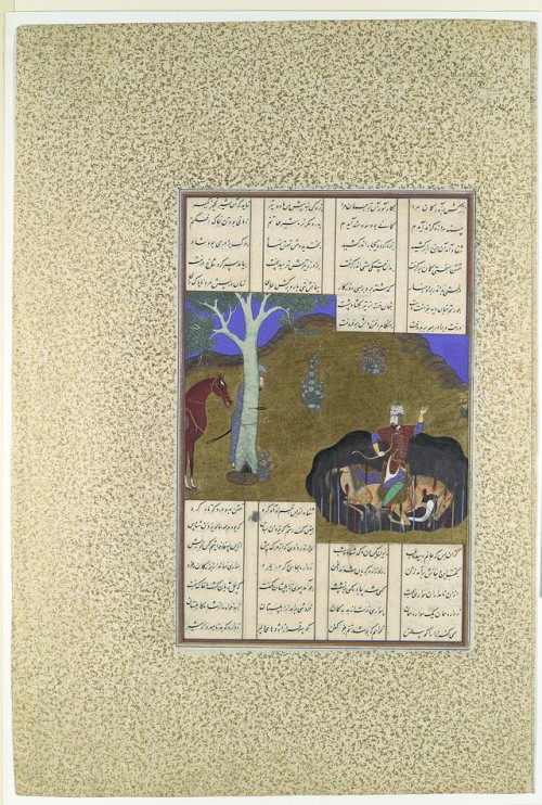 &ldquo;Rustam Avenges His Own Impending Death&rdquo;, Folio 472r from the Shahnama (Book of 