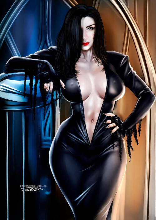 fantasy-scifi-art:  MORTICIA ADDAMS Giu Hellsing