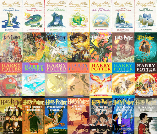 mydraco:  different Harry Potter book covers around the world 