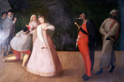 “I Gelosi” a troupe of actors from the Commedia dell'arte by Hieronymus Francken the Eld