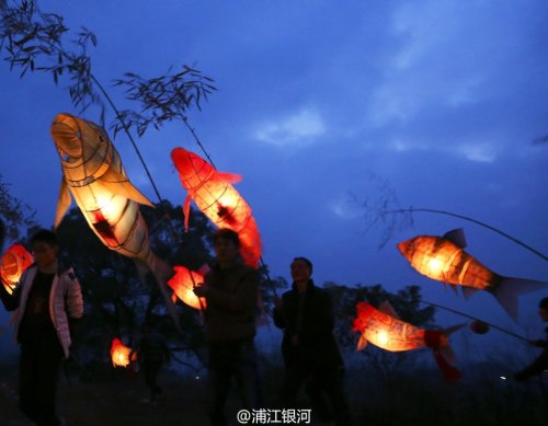 Traditional folk lantern in huizhou for lantern festival