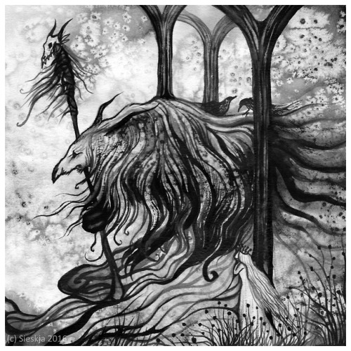 Commissioned illustrations for “Prins Hatt Under Jorden”, swedish tale.Ink on paper (15*15cm)