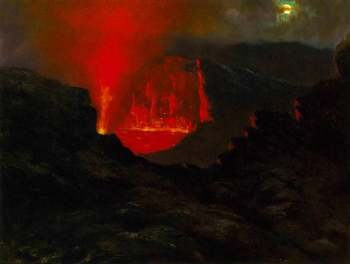 nigra-lux: TAVERNIER, Jules (1844-1899) Kilauea Fire Fountain1884Oil on canvasHonolulu Museum of Art