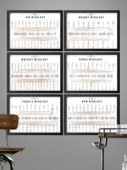 popchartlab:  Introducing the Matrix of Mixology collection—six prints that visually break down recipes for 150+ classic cocktails. Also available in a discounted box set, or as a large-format canvas print complete with laser-engraved hanging rails,