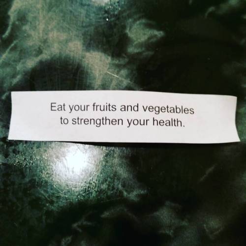 Fortune cookie dropping wisdom about the importance of a well balanced diet #notcomplaining #butalso