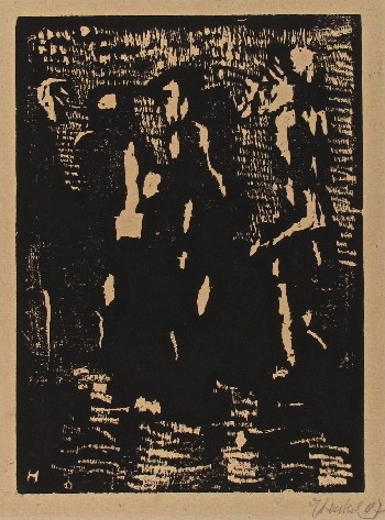 magictransistor:  Erich Heckel. Zur Ballade I, Two Figures, The Prisoner, The Judge,