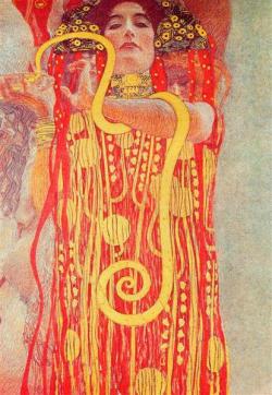 gustavklimt-art:   University of Vienna Ceiling Paintings (Medicine), detail showing Hygieia  1907   Gustav Klimt   