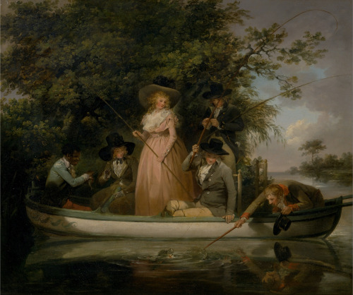 Angling party by George Morland, 1789