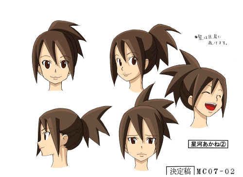 Megaman Production Art Scan of the Day #403:Hope Stelar Head Shot Expressions Sheet ~  Lineart 