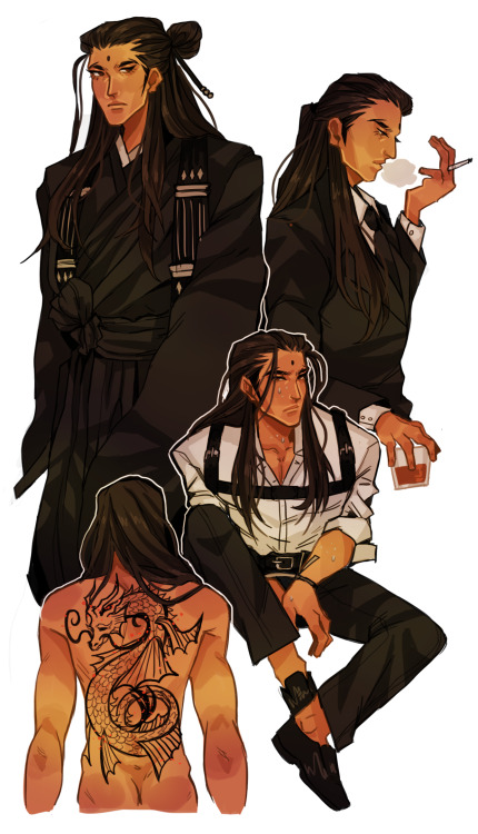 narcisseart:MY TSENG HCS  : 1 -             traditional     wear     he     owns     only     one   