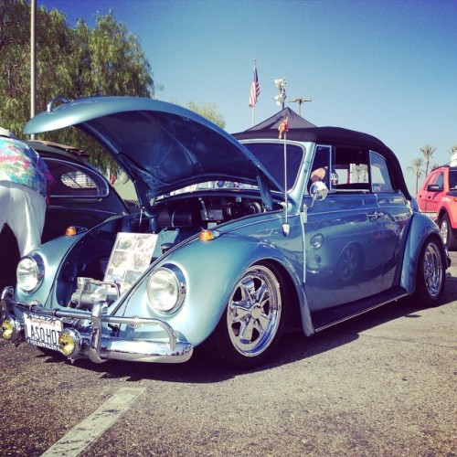 Saw that beauty today at the Hot VWs Car Show.#sourkrauts #bug #convertable #roadtrip #krautsontour 