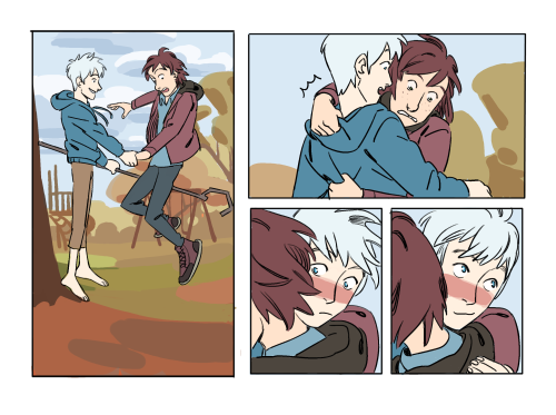 coldfeetwarmflames:  “let me show you!” there’s actually a lot more to this comic that i may or may not revisit in the future. I boarded the entire thing out while listening to @adragonprince‘s fluffy hijack playlist btw, give that a listen! 