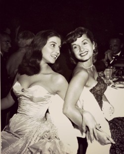 vintagebreeze: Pier Angeli and Debbie Reynolds posing for the photographer.