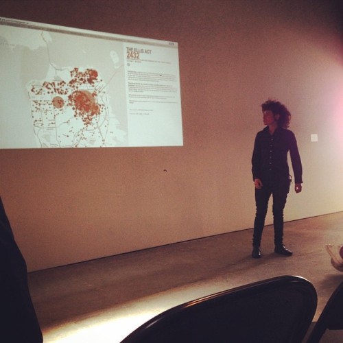 Erin McElroy, founder and director of the Anti-Eviction Mapping Project presenting her work on the evictions and displacement in San Francisco. Had the pleasure of presenting at The Wattis Institute yesterday as a part of the programming for the...