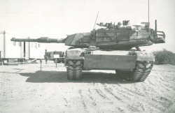 georgy-konstantinovich-zhukov:  An M1E1 prototype goes through trials at Ft. Hood.