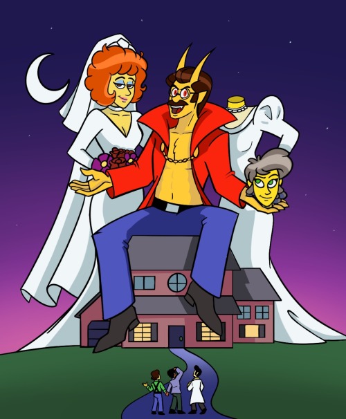 Beelejuice Au of the Simpsons where the ghost of two Christian lesbians fail at scaring away the now