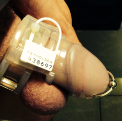 mylockeddesire:  Frenum ring keeping me in place in my Bon4! 