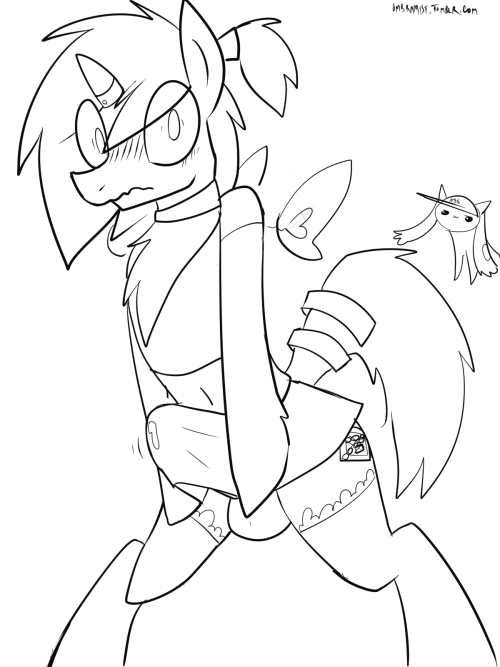 askmessysketch:  umbramist:  already gets too much art but whatevs enjoy, ya big nerd -u-  World needs more blushy ponys in skirts  Agreed~ x: