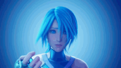 whatsinaframe:  endless list of fav female characters 6/?Aqua (Kingdom Hearts)“One day when you’re in trouble, the light within you will lead you to the light of another. Someone to keep you safe.“  