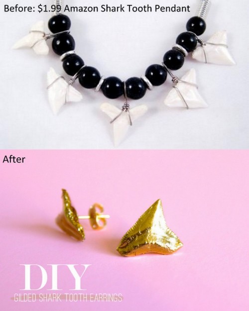 DIY Cheap and Easy Givenchy Inspired Gilded Shark Teeth Earrings Tutorial from Sprinkles in Springs 