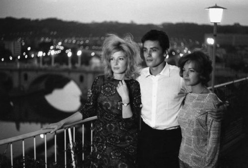 Monica Vitti, Alain Delon and Romy Schneider.