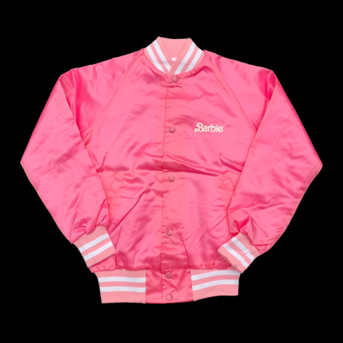 fyretrobarbie:80s Barbie Satin Bomber Jacket