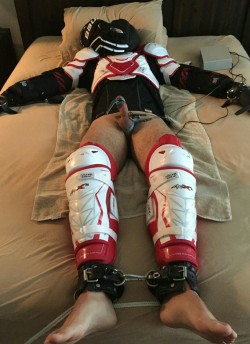 jacobsfield:  Electro on the cock and in the ass plus in another guy’s sweaty hockey gear… Ugh. Sign me up! 